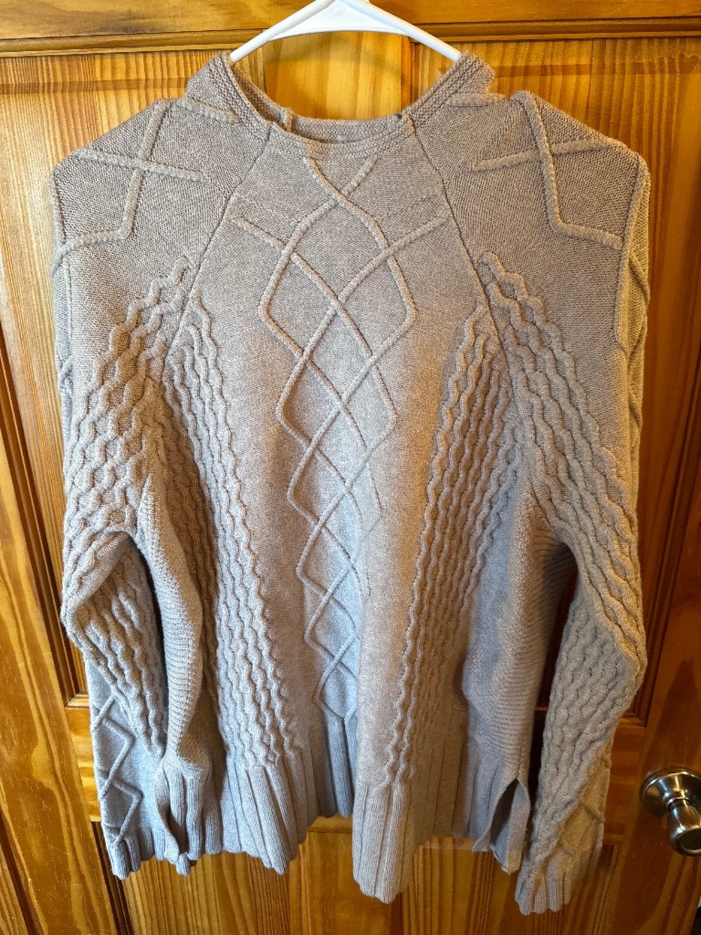 Tan Cyrus Mock Turtleneck Sweater